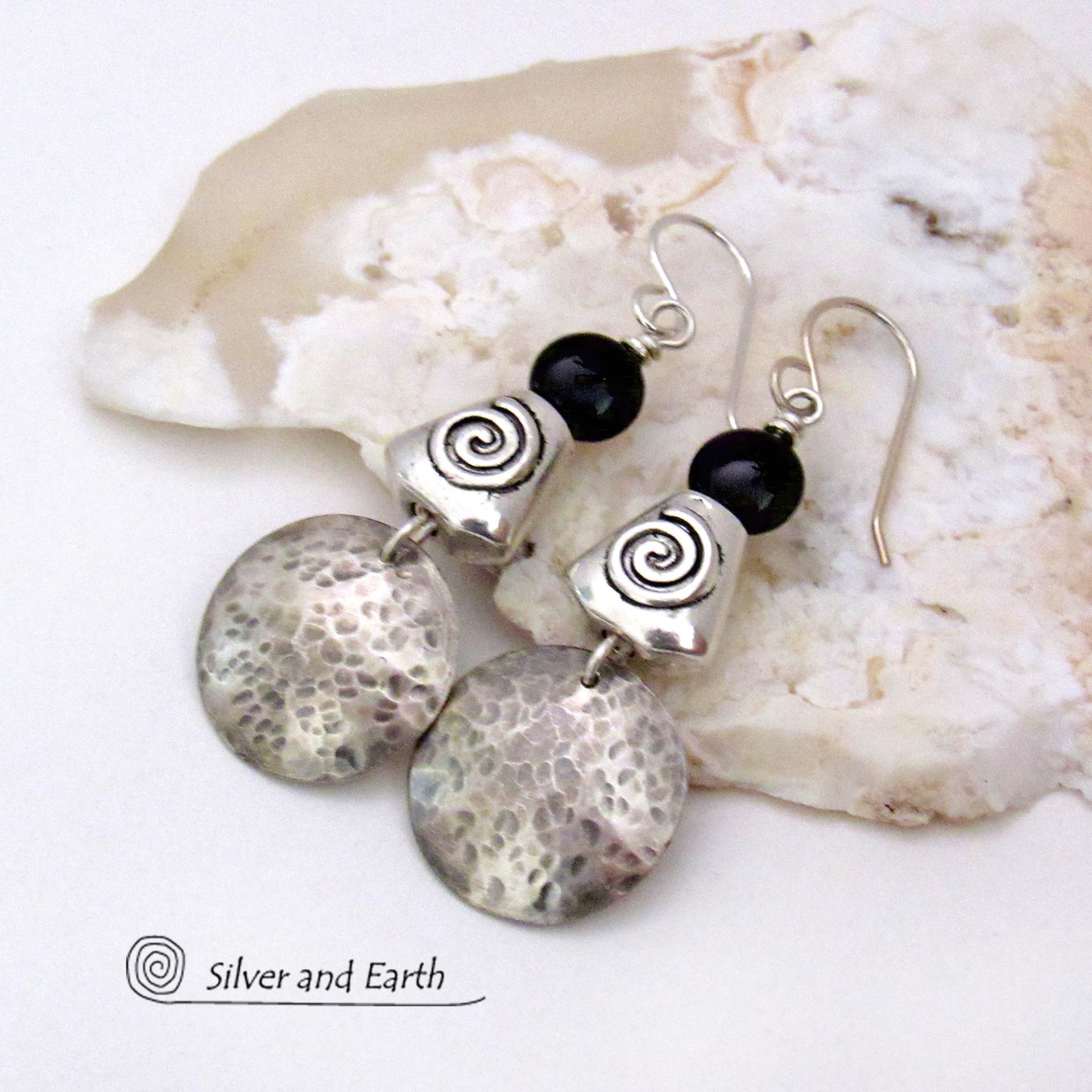 Sterling silver onyx earrings hotsell